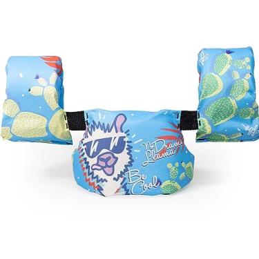 Imagem de Bóia Colete Flutuador infantil Salva vidas crianças Lhama Azul