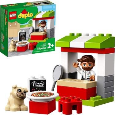 Imagem de Brinquedo DUPLO Pizza Stand para crianças pequenas, conjunto de aprendizagem (18 peças)