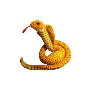 Imagem de Cobra Naja De Pelúcia Realista Amarela 1,45 M Antialérgica - Unv Peluc