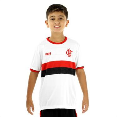 Imagem de Camiseta Braziline Flamengo Fern Branco E Vermelho - Infantil