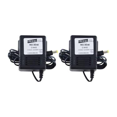 Imagem de Kit 2 Adaptador Tensão Ac-100 9V 300Ma Ac Dc Bivolt Diversos Equipamentos Dinamômetro Dd Medidor Oxigênio Ph Instrutherm