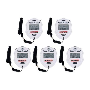 Imagem de Kit 5 Cronômetro Digital 99 Lap Split 10 Memórias Relógio Calendário Alarme Contador Temporizador Cd-3000 Portátil