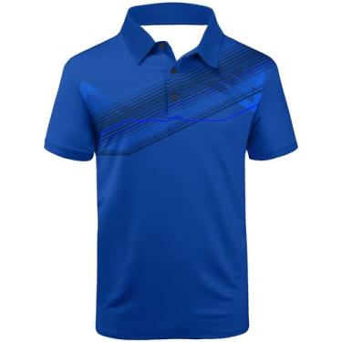 Imagem de SECOOD Camisa polo masculina com absorção de umidade, manga curta, golfe, tênis, étnica, camiseta casual, P1847-azul, M