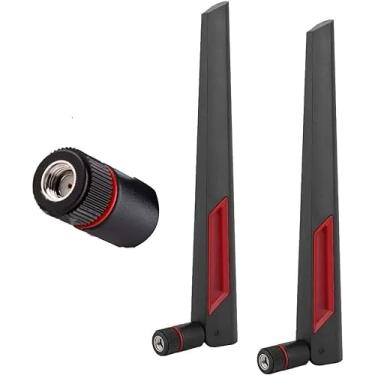 Imagem de Antena WiFi de banda dupla 2,4 GHz 5,8 GHz 8 DBI RP-SMA roteador para placa de rede PCI-E WiFi USB adaptador sem fio câmera IP de segurança e ASUS RT-AC68u pacote com 2