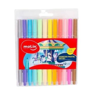 Imagem de Canetas Pastel Artist Bolsa c/ 12, Molin, 5010, Multicor
