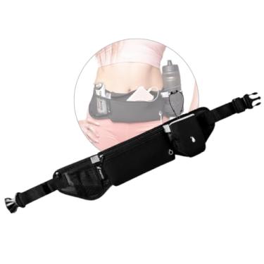 Imagem de Pochete Esportiva Premium De Cintura Com Cinto Elástico Saida Para Fone De Ouvido Suporte Para Garrafa, Cinto De Hidratação Academia, Corrida Porta Celular, bolsa corrida Cor Preto