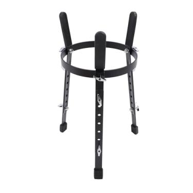 Imagem de Suporte de Tambor Conga de Barril, Suporte de Tambor Africano de Ferro Preto Com Altura Ajustável, Suporte para Desempenho e Viagens