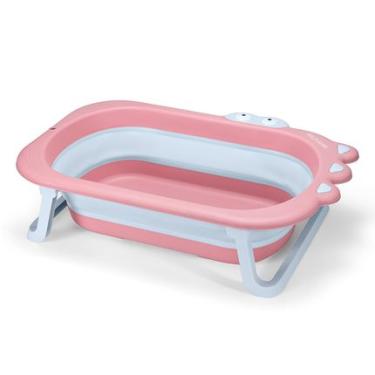Imagem de Banheira infantil retrátil Multikids Crocodilo 38 litros Rosa - BB1145OUT [Reembalado] BB1145OUT