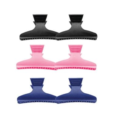 Imagem de Kit 6 Piranhas De Cabelo Profissional Prender Separar Mechas 80mm Vertix