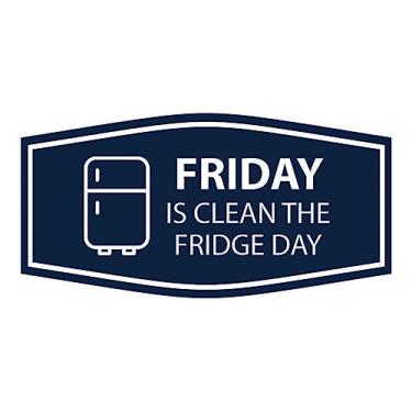 Imagem de Signs ByLITA Placa Fancy Friday Is Clean The Fridge Day (azul marinho/branco) - pequena