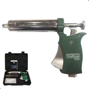 Imagem de Vacinador tipo Seringa Veterinária Automática Walmur R50 Verde p/ Gado