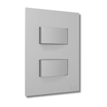 Imagem de Interruptor Recta Satin 2 Teclas Paralelas Distanciados Com Placa Prat