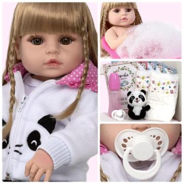 Imagem de Bebê Tipo Reborn Realista Menina Pandinha 52cm + Acessórios - Cegonha 