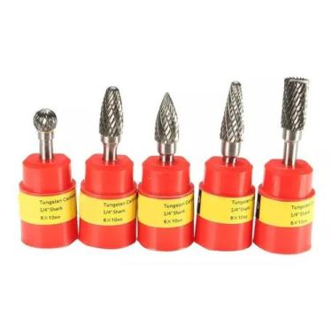 Imagem de Kit 5 Fresas Tungstenio 6 Mm Ferro Aço Madeira Profissional - SteelToo