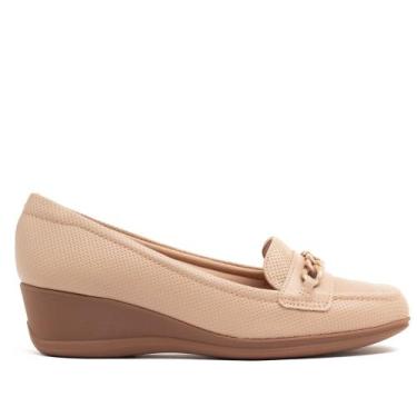 Imagem de Sapato Feminino Modare Salto Anabela Corrente Bege, Bege, 37
