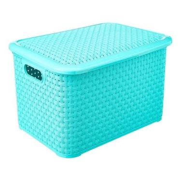 Imagem de Caixa Organizadora Rattan Com Tampa 4 Litros - Várias Cores - LIG BRIN