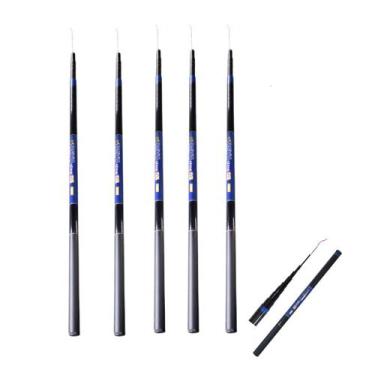Imagem de Kit 5 Vara de Pesca Telescópica em Fibra de Vidro com Capa Protetora d