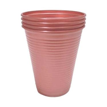 Imagem de Copo Plástico Perolado Rosê Gold 200ml c/50 - Bello