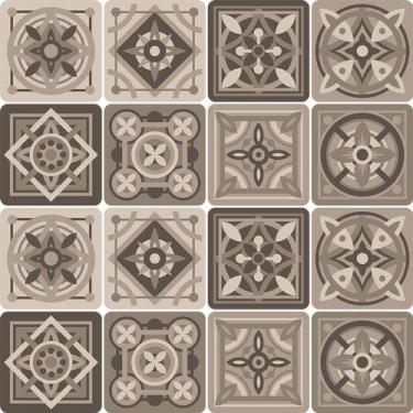 Imagem de Adesivo de Azulejo - Ladrilho Hidráulico - 10cm x 10cm - 16un - 344Azp