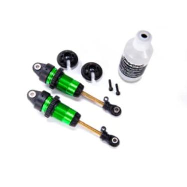 Imagem de Traxxas 7461G GTR Long Hard Green Anodized Shocks (2) (Frente) (para The Rustler 4x4 e Slash 4x4)