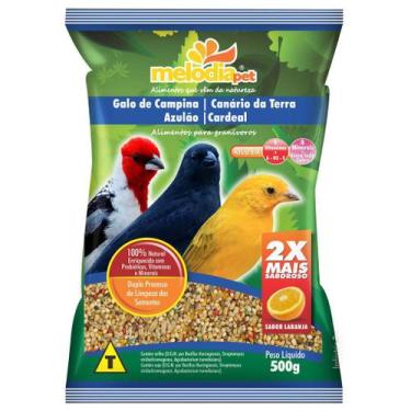 Imagem de Comidas de Passarinhos Melodia Pet 500g Galo De Campina