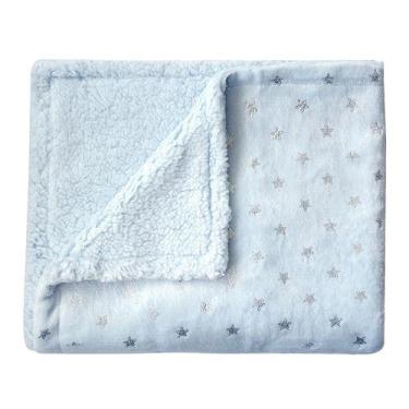 Imagem de Manta microfibra dupla face estrelinha camesa man001, Azul
