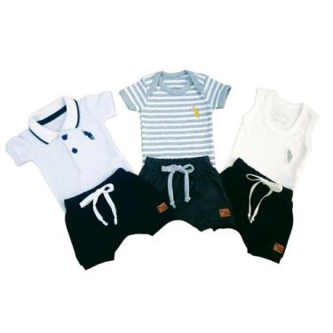 Imagem de Kit 6 Peças Body Bebê + Shorts Saída Maternidade Enxoval - Patrulha St