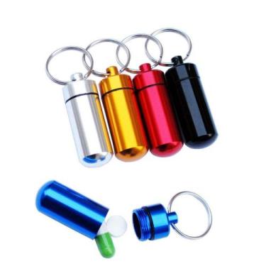 Imagem de Kit com 12 Chaveiro Porta Comprimido Remédio Cápsula- 1 PACOTE - Attus