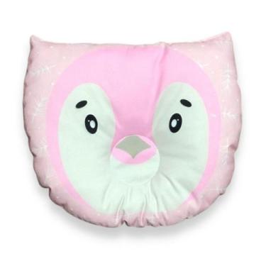 Imagem de Travesseiro de Bebê Anatômico Pinguim Rosa - Miguel Baby
