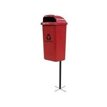 Imagem de Cesto Individual Para Coleta Seletiva De 50 Litros Com Poste - JSN