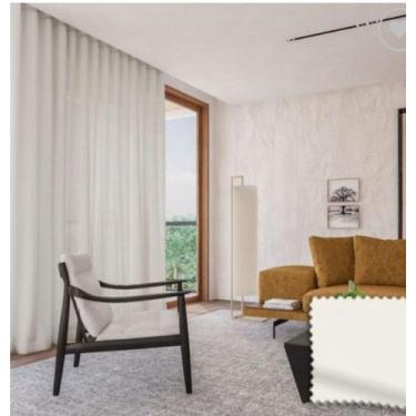 Imagem de Cortina Suiço   Forro  com Voil P/ Trilho de 3.00 x  3.00 Altura - vig