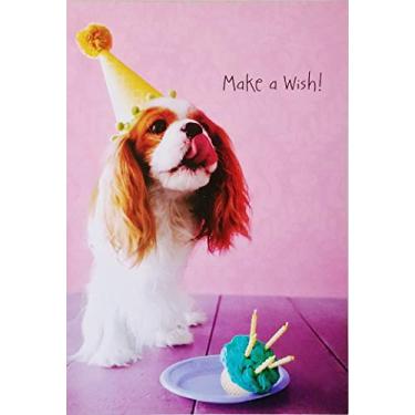Imagem de Greeting Card Make A Wish - Happy Birthday with Cavalier King Charles Spaniel Dog - A Year of Wishes Come True