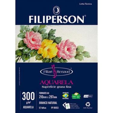 Imagem de Bloco Filiart Renaud Aquarela Branco 300g (a4) 12fls - Filiperson