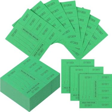 Imagem de Kosiz 300 folhas de sorteio de bilhetes para sorteio guardam este stub bilhetes de leilão chinês cesta bilhetes de sorteio para eventos silenciosos Prêmio escolar sala de aula (verde, 5 licitações)
