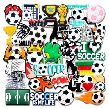 Imagem de Berloques de decoração de calçados esportivos para tamancos, softball, beisebol, basquete, vôlei, futebol, natação, hóquei, torcida, ginástica, balé, acessórios para adultos, Small, Cloreto de