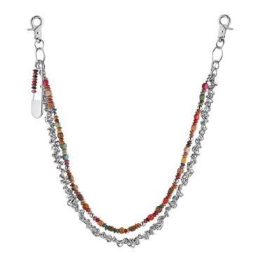 Imagem de HZMAN Correntes de calça para mulheres motociclistas de aço inoxidável em camadas de arame farpado para jeans, corrente de cinto, carteira, corrente de bolso, punk, acessórios góticos pesados, emoção,