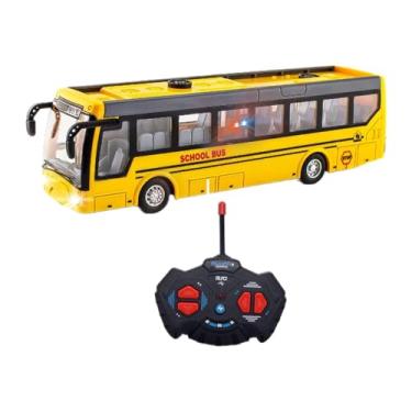 Imagem de Almencla Carro de controle remoto Ônibus de controle remoto 1/32 27MHz Veículos infantis Carro de controle remoto Veículos Ônibus escolar de controle remoto, Short Amarelo