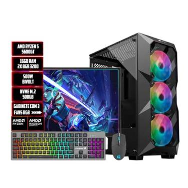 Imagem de PC GAMER COMPLETO AMD RYZEN 5600GT/16GB RAM/NVME 500GB/MONITOR 19,5 100HZ/TECLADO E MOUSE RGB