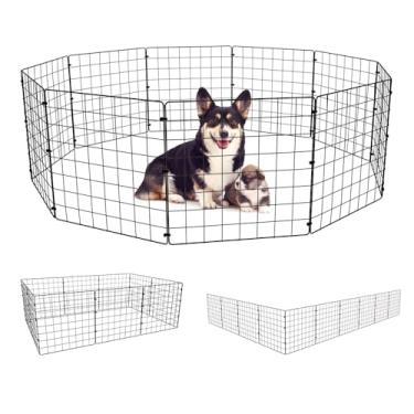 Imagem de Cercado Pet Cercadinho de Cachorro Limitador Cerca 10 Grades Módulos de 40cm x40cm Cercado Móvel para Viagem (Preto)