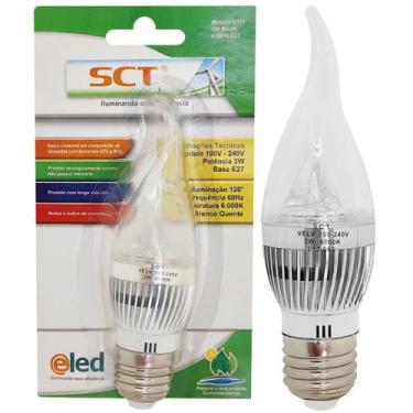 Imagem de Lâmpada Vela Led Bico Torto 3w E27 Branco Quente Bivolt - SCT, 110V/22
