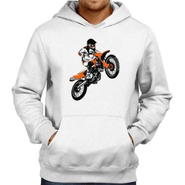 Imagem de Moletom Motocross Jump Laranja - Foca na Moda, Branco, M
