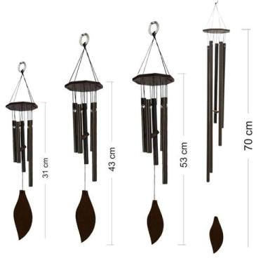 Imagem de Mensageiro Sino dos Ventos Metal Móbile Metal Quartzo Varanda lindo Of