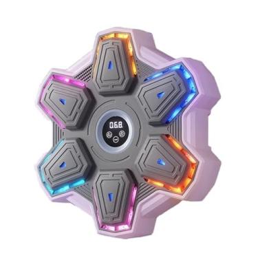 Imagem de Máquina de boxe musical, equipamento de boxe para, alvo de boxe montado na parede para, conexão de celular, ecrã LED e sensor, reação e coordenação corporal, para entusiastas de boxe