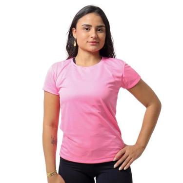 Imagem de Camiseta Feminina Baby Look Dry Fit Básica Lisa  - Techmalhas, Rosa, P