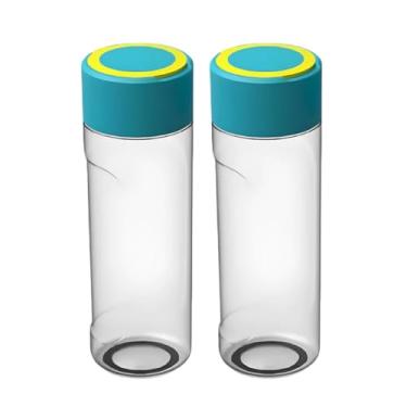 Imagem de Kit 2 Garrafinha De Água Squeeze Esporte Com Alça Garrafa 550ml Treino Escola Escritório BPA Free (Cristal)