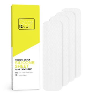 Imagem de Fita de tratamento de cicatrizes ScarBandit Silicone 4 peças transpare