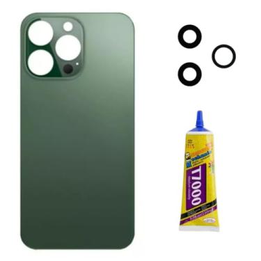 Imagem de Tampa Para iPhone 13 Pro Max Verde + Lentes + Cola