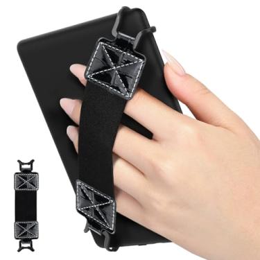 Imagem de MoKo Alça de mão de segurança para tablet Kindle eReaderFire de 6 a 8 polegadas, Kindle/Kobo/Voyaga/Lenovo/Sony Kindle E-Book, alça de mão elástica versátil, suporte de dedo leve, cinto preto