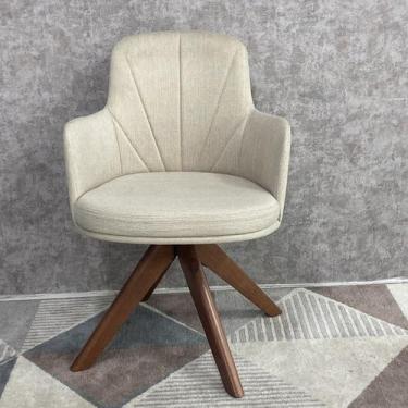 Imagem de Cadeira Turim Giratória com Braços - D'Confort Design, Suede Azul A65