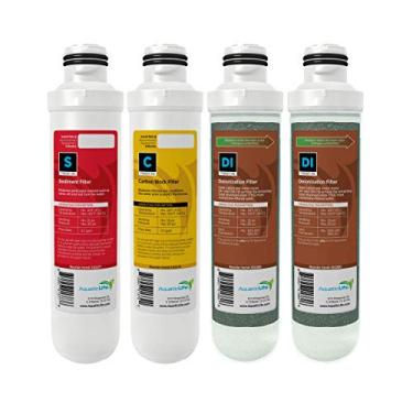 Imagem de AQUATICLIFE Twist-In Sediment Filter, Carbon Block Filter and Deionization Filter Replacement Cartridges for RO/DI Reverse Osmosis Water Filtration System, Value Pack